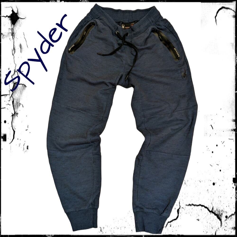 Navy Blue SPYDER Performance Joggers w/Zipper Pockets. New. Men's Small